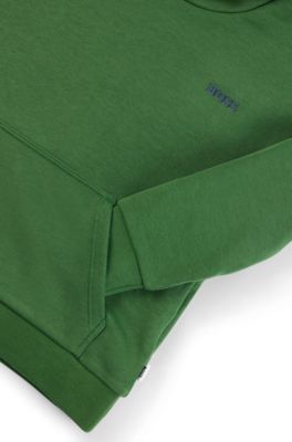 Kids' fleece hoodie with logos and artwork, Dark Green