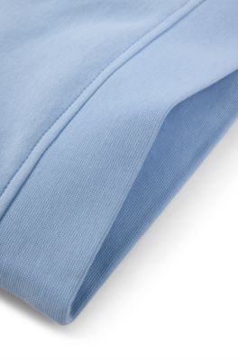 Kids' cotton-blend hoodie with striped hood, Light Blue