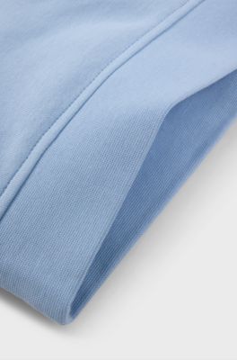 Kids' cotton-blend hoodie with striped hood, Light Blue