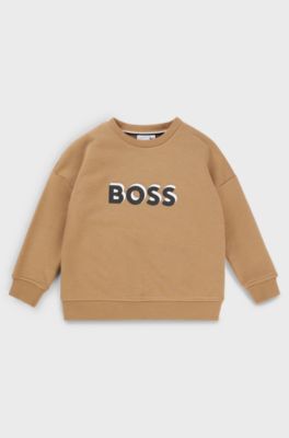 Sudadera para ni&ntilde;os en forro polar con logo grabado, Marr&oacute;n