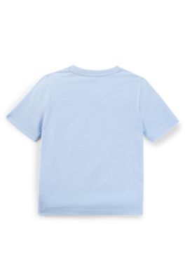 Kids' T-shirt in cotton jersey with logo print, Light Blue