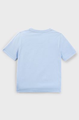 Kids' T-shirt in cotton jersey with logo print, Light Blue