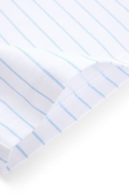 Kids' loose-fit T-shirt in striped and plain cotton, Light Blue