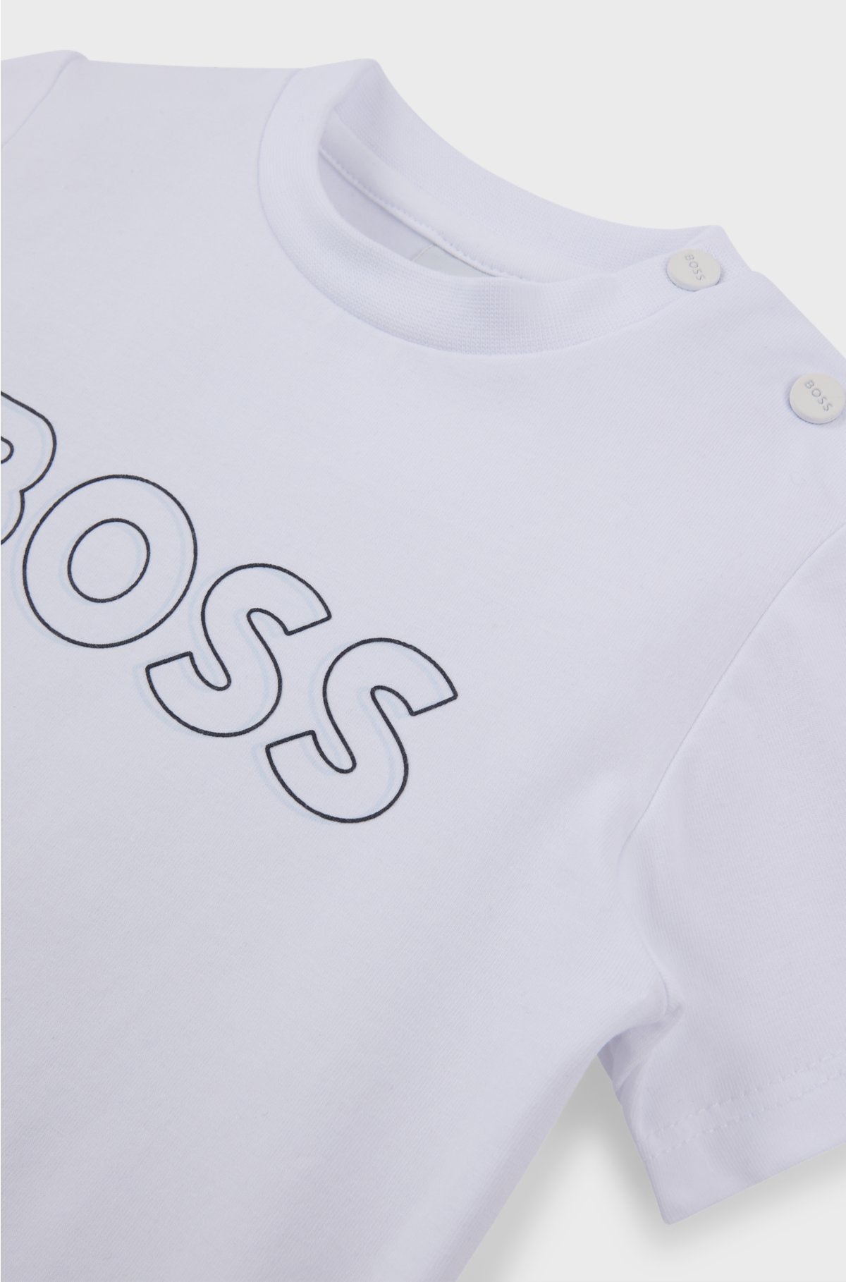 Kids' T-shirt in cotton jersey with embossed logo print, White