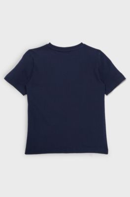 Kids' T-shirt in cotton jersey with embossed logo print, Dark Blue