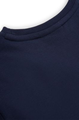 Kids' T-shirt in cotton jersey with embossed logo print, Dark Blue