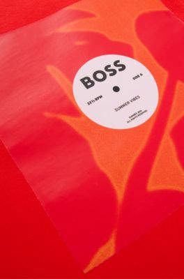 Kids' T-shirt in cotton with logo artwork, Red