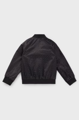 Kids' monogram jacket with logo patch, Black