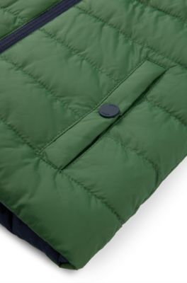 Kids' reversible gilet with logo details, Dark Green