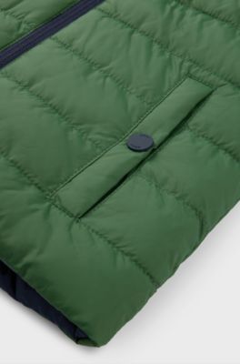 Kids' reversible gilet with logo details, Dark Green