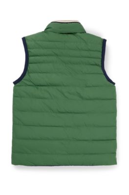 Kids' reversible gilet with logo details, Dark Green
