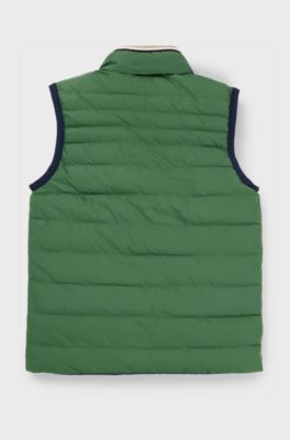 Kids' reversible gilet with logo details, Dark Green
