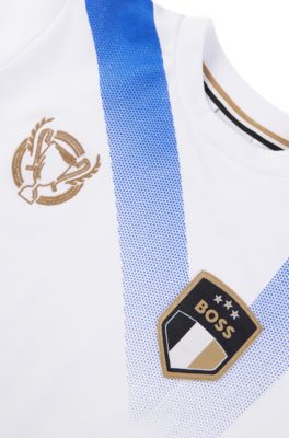 キッズ Tシャツ グラデーションアートワーク＆ロゴディテール, ホワイト