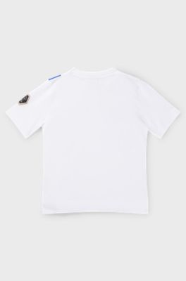 T-shirt &agrave; motif artistique effet d&eacute;grad&eacute; et logos pour enfant, Blanc