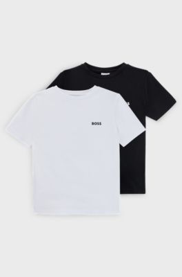 Two-pack of kids' T-shirts with logo print, Patterned