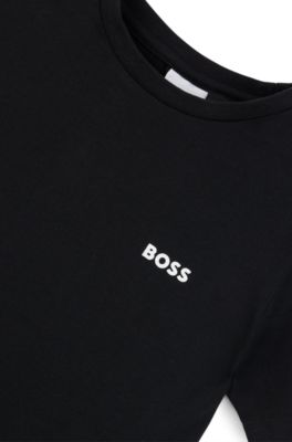 Two-pack of kids' T-shirts with logo print, Patterned