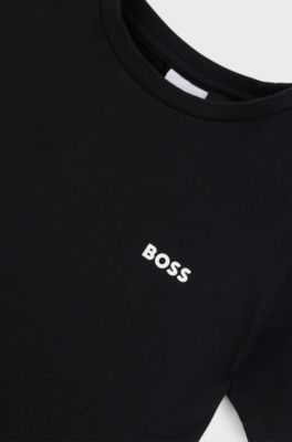 Two-pack of kids' T-shirts with logo print, Patterned
