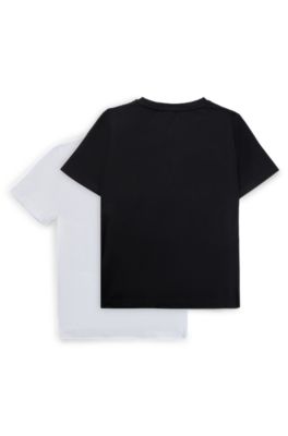 Two-pack of kids' T-shirts with logo print, Patterned