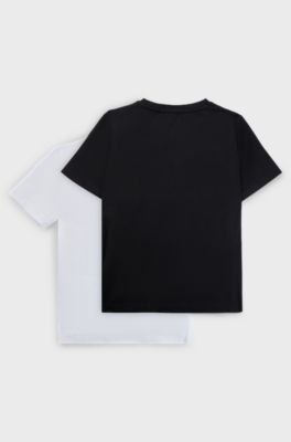 Two-pack of kids' T-shirts with logo print, Patterned