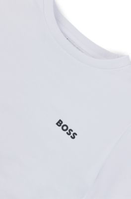 Two-pack of kids' T-shirts with logo print, Patterned