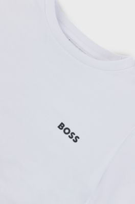 Two-pack of kids' T-shirts with logo print, Patterned