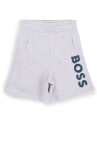 Kids-Shorts aus Fleece mit HD-Logo-Print, Hellgrau