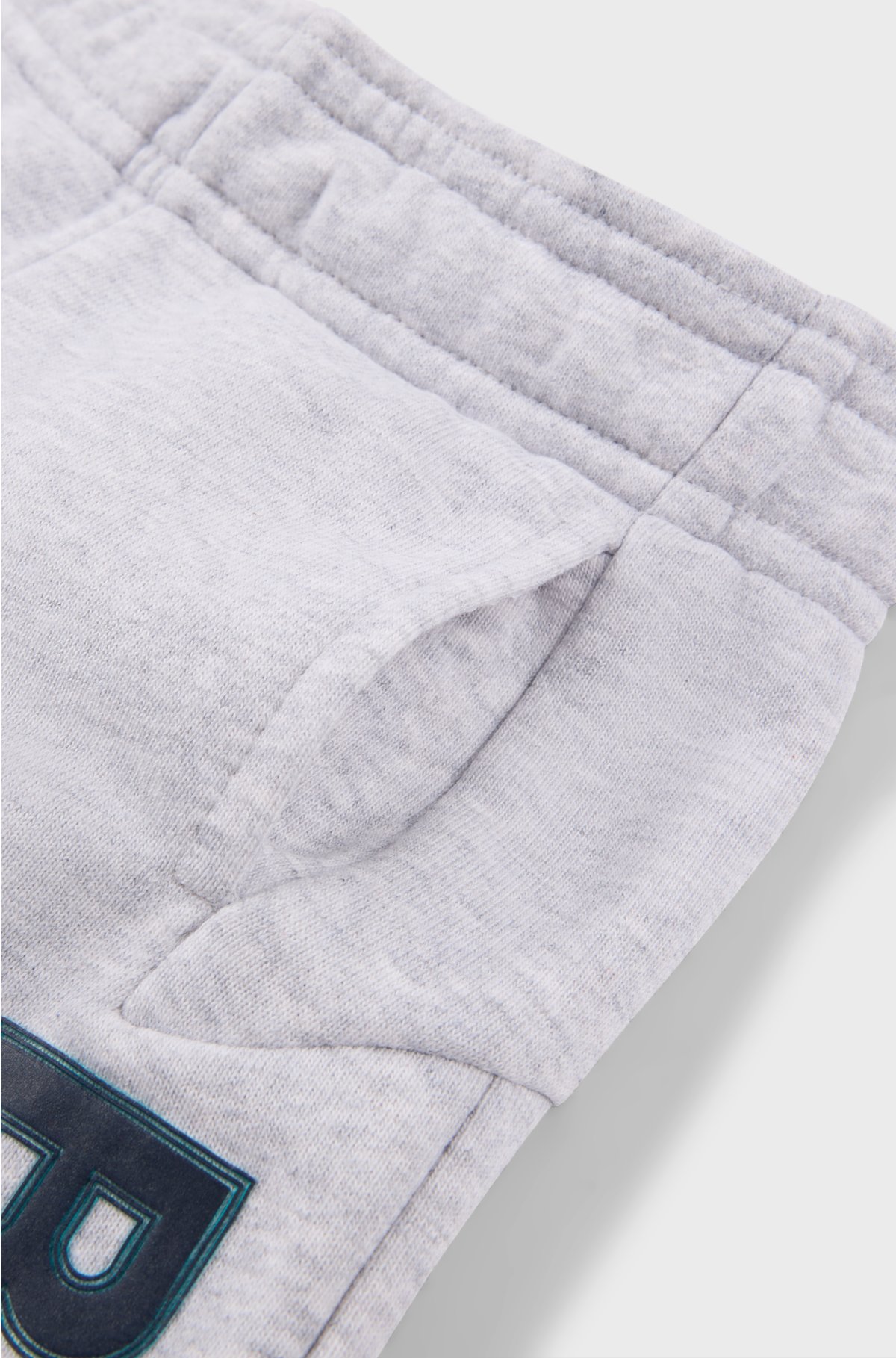 Kids' fleece shorts with HD logo print, Light Grey