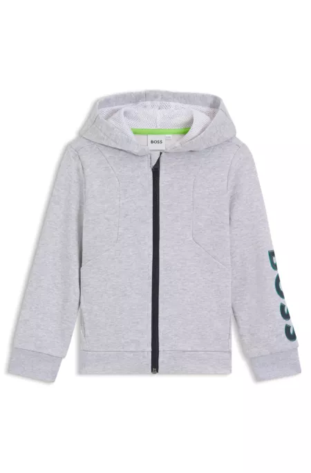 Sweat à capuche zippé en polaire avec logo embossé pour enfant