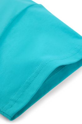 Kids' loose-fit T-shirt in cotton with seasonal print, Turquoise