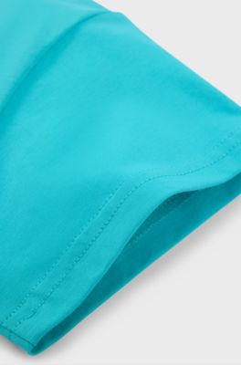 Loose-fit katoenen T-shirt met seizoensprint voor kinderen, Turkoois