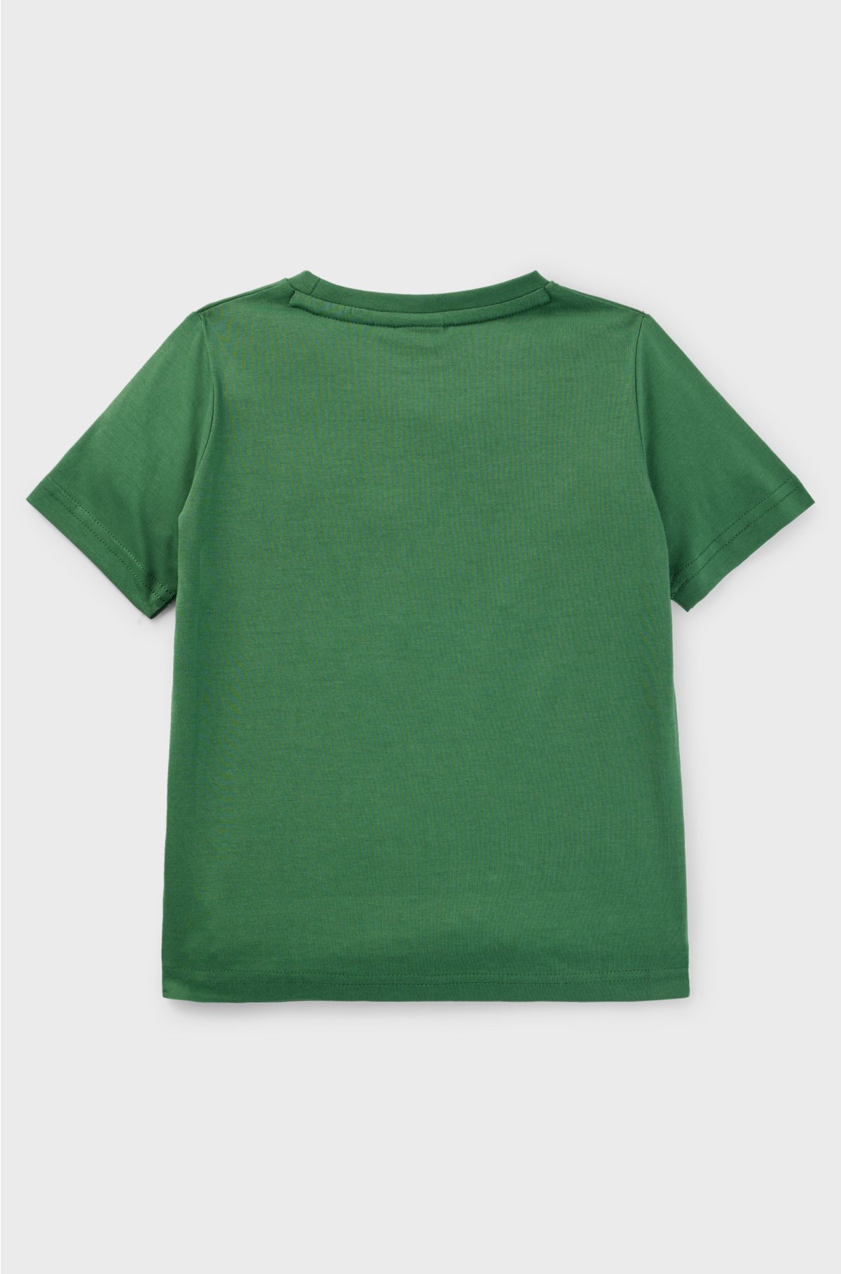 Kids' T-shirt in cotton jersey with repeat logos, Dark Green