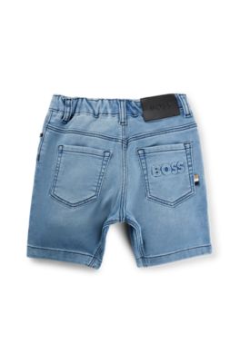 Barnshorts i stretchig denim med dragsko i midjan, M&ouml;nster