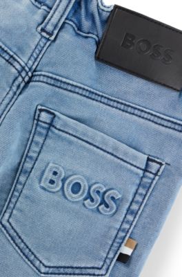 Barnshorts i stretchig denim med dragsko i midjan, M&ouml;nster