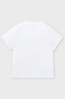 Baby T-shirt in cotton jersey with logo print, White