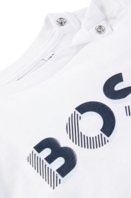 ベビー Tシャツ コットンジャージー ロゴプリント, ホワイト