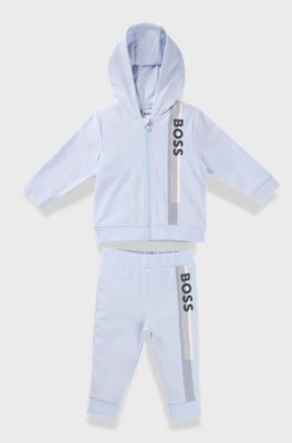 Gift-boxed three-piece tracksuit for babies, Light Blue