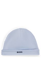 Baby hat in cotton with embroidered logo, Light Blue