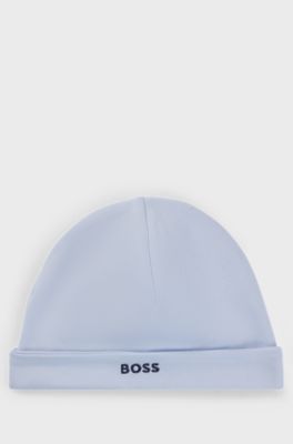 Baby hat in cotton with embroidered logo, Light Blue