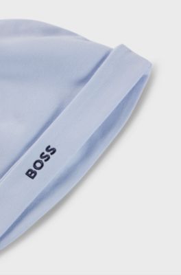 Baby hat in cotton with embroidered logo, Light Blue