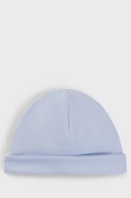 Baby hat in cotton with embroidered logo, Light Blue