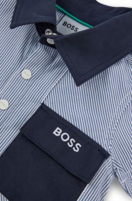 Gift-boxed playsuit and bucket hat for babies, Patterned