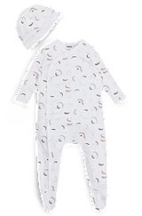 Gift-boxed sleepsuit and hat set for babies, Patterned