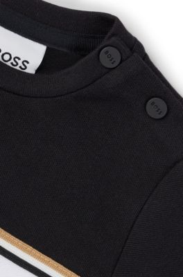 Combishort en coton stretch &agrave; logo imprim&eacute;, pour b&eacute;b&eacute;, Blanc