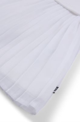Baby dress with jersey top and pleated skirt, White