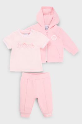 Gift-boxed three-piece tracksuit for babies, Light Pink