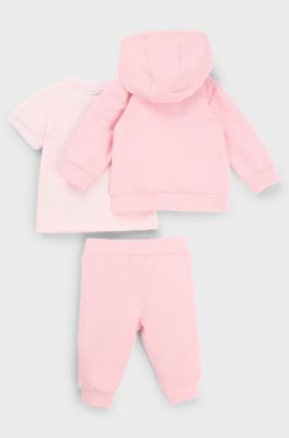Gift-boxed three-piece tracksuit for babies, Light Pink
