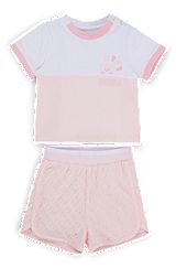 Sæt i gaveæske med T-shirt og shorts til babyer, Lys pink