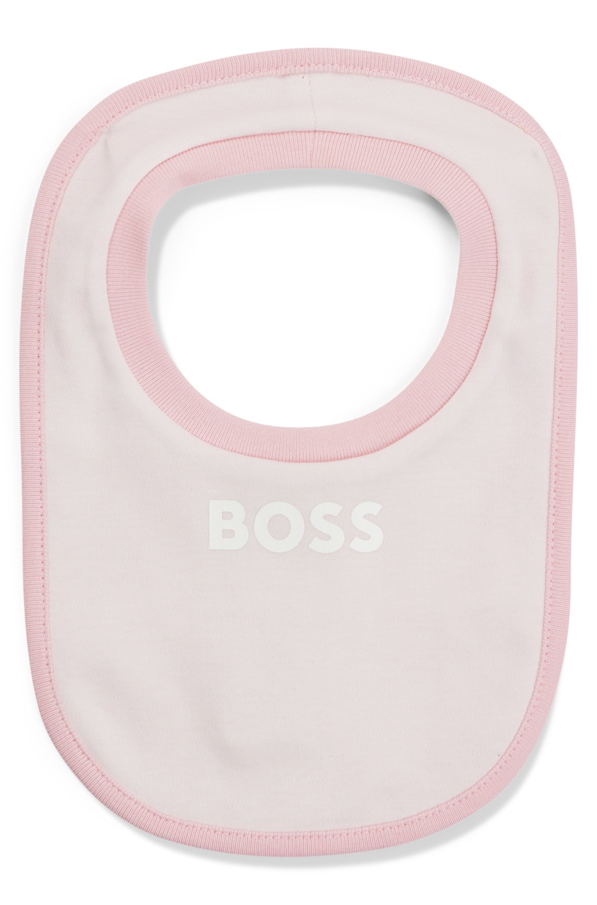Gift-boxed sleepsuit and bib set for babies, light pink