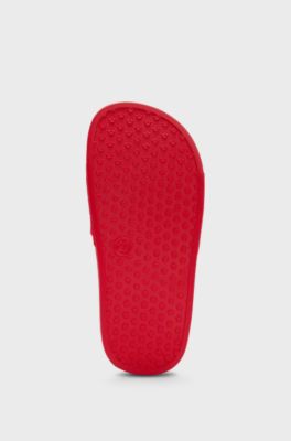 Kids' slides with contrast logos, Red