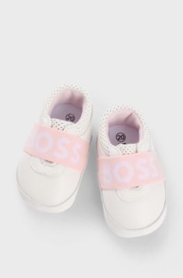 Gift-boxed leather shoes for babies, White